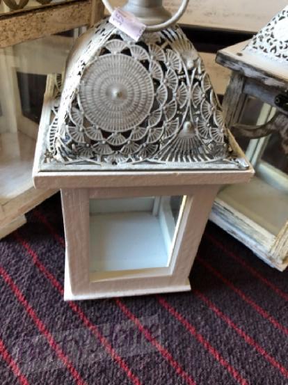 Lucerna vintage  dřevo bílá