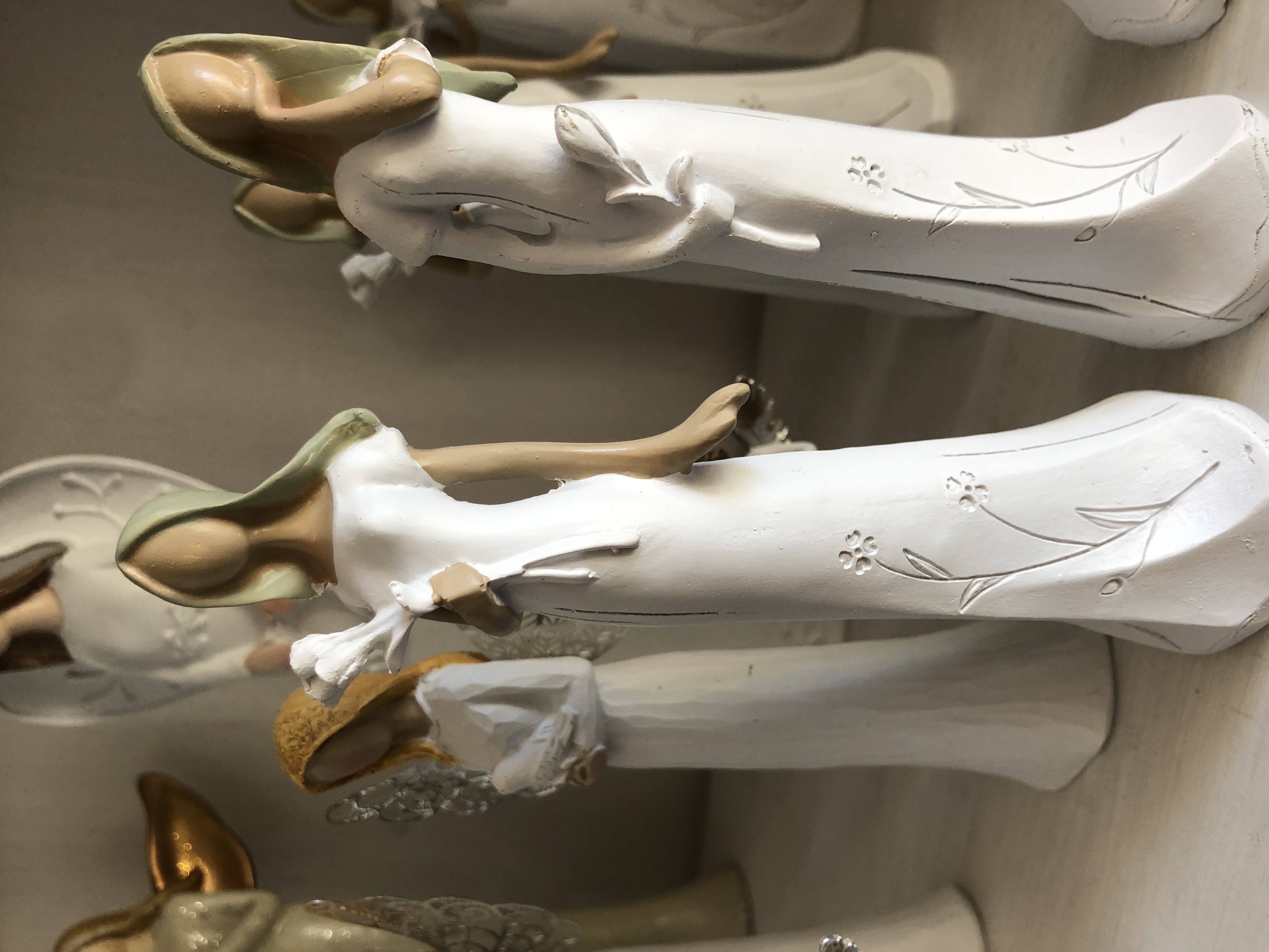 Anděl, andělka plechová křídla 16cm bílý