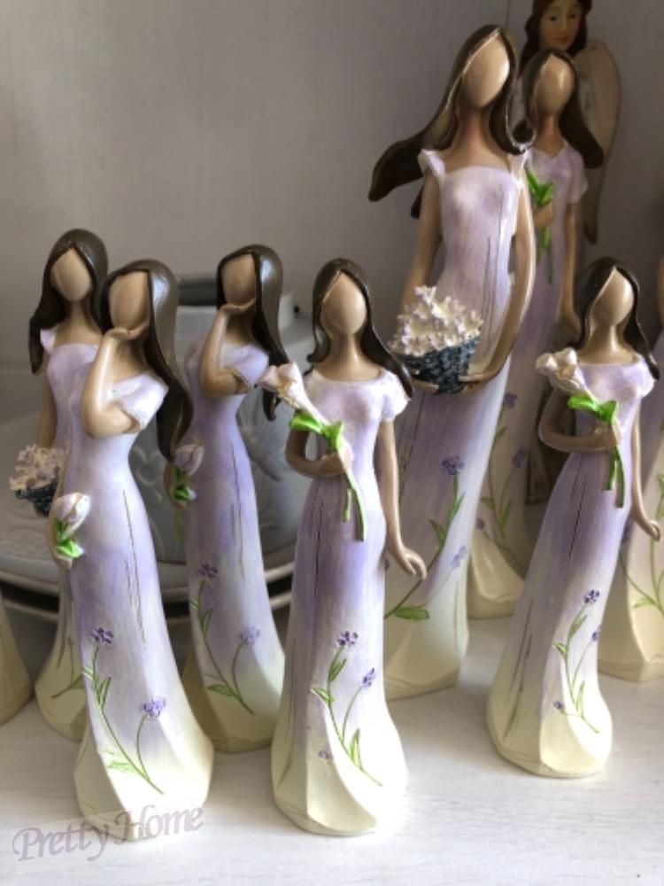 Anděl, andělka plechová křídla 21cm fialová