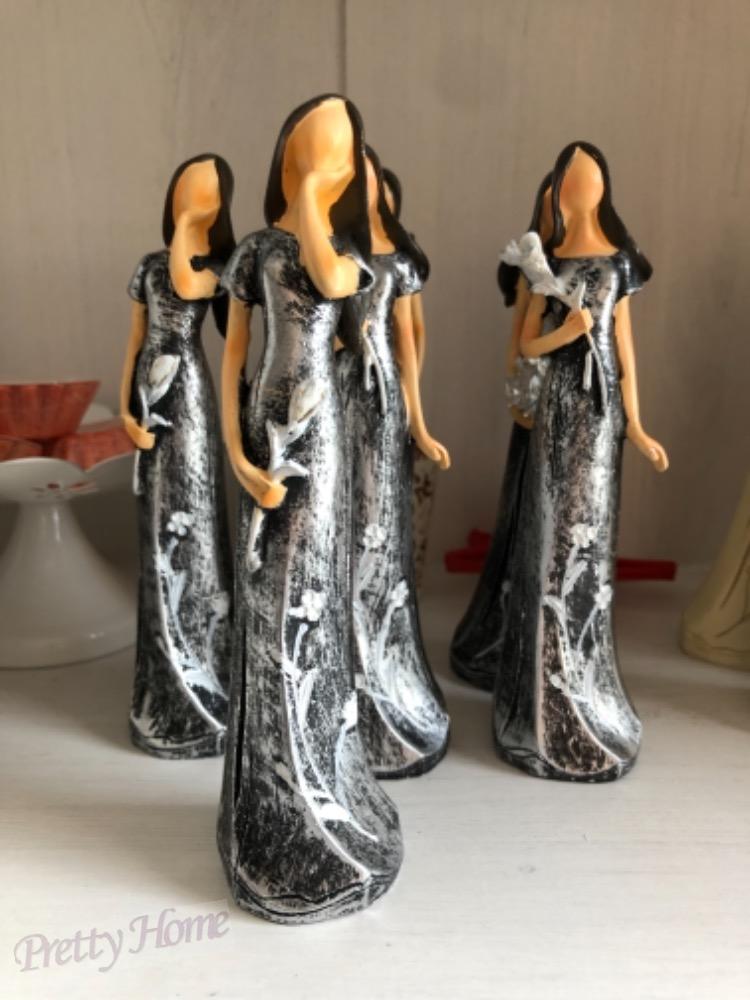 Anděl, andělka plechová křídla 16cm vintage