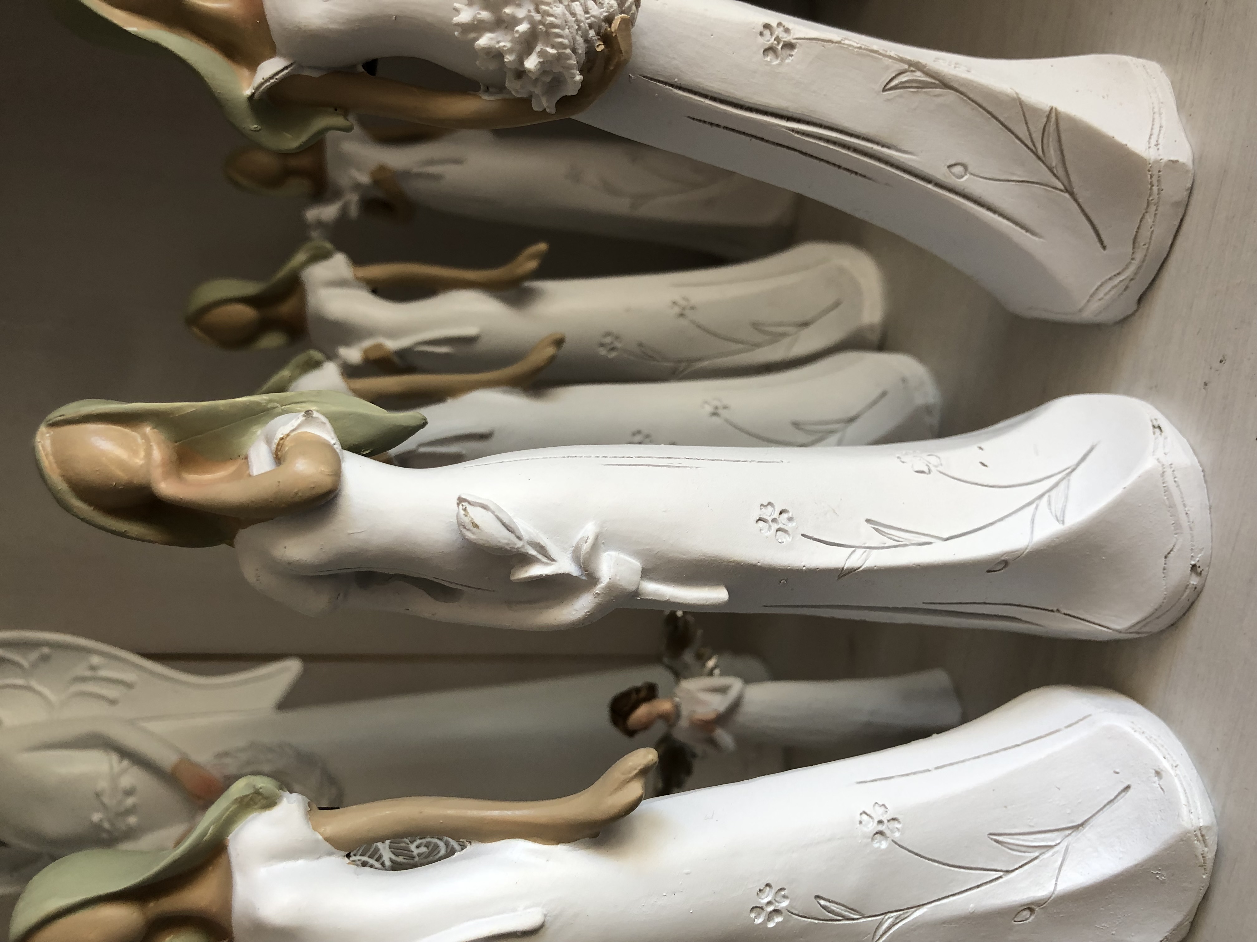 Anděl, andělka plechová křídla 16cm bílý